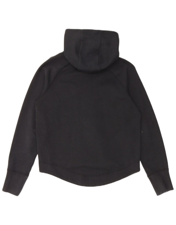 NIKE hættetrøje med lynlås til piger 12-13 år stor sort stribet bomuld