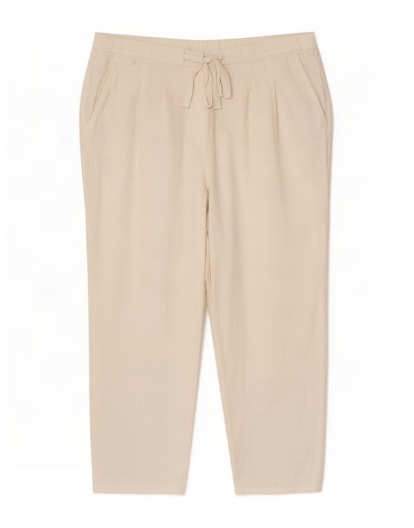Marks & Spencer Dame Capri Bukser UK 12 Medium W30 L21 White Linen
