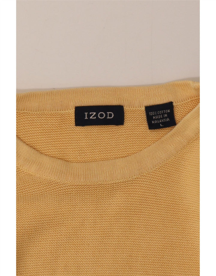 IZOD Herre sweater med rund hals, stor gul bomuld