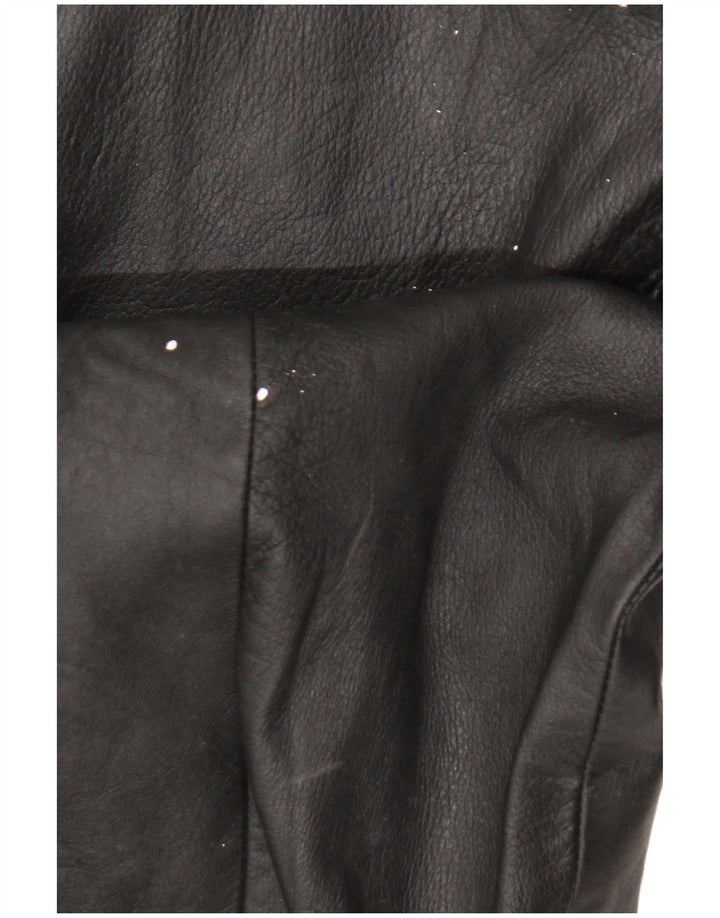 Vintage læderfrakke til kvinder UK 14 Large Black