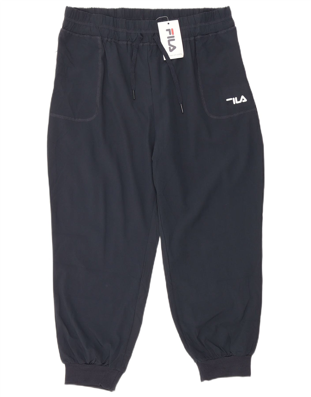 FILA Womens Crop Tracksuit Trousers Joggers US 14 XL  Navy Blue Polyester