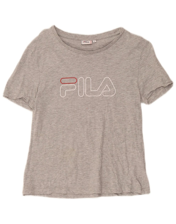 Fila Piger Grafisk T-Shirt Top 13-14 År Stor Grå Bomuld