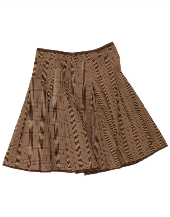 Henry Cottons Dame Flared Skirt IT 42 Medium W32 Brown Check