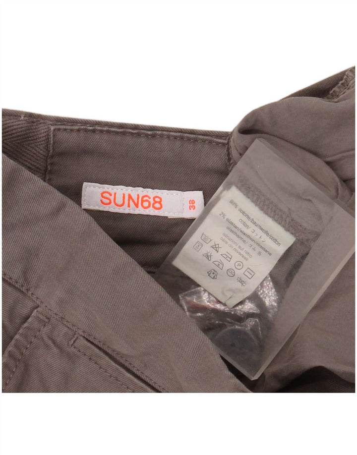 Sun68 Herre Slim Chino Bukser W38 L34 Grå Bomuld