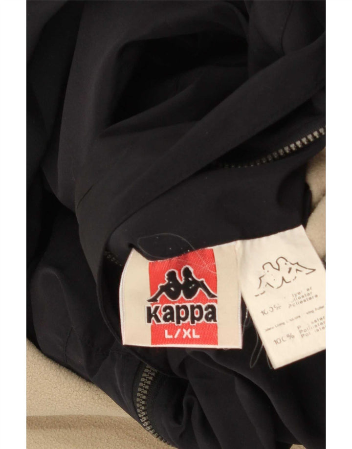 Kappa Herre Hooded Loose Fit Vendbar jakke UK 40 Large Black Polyester