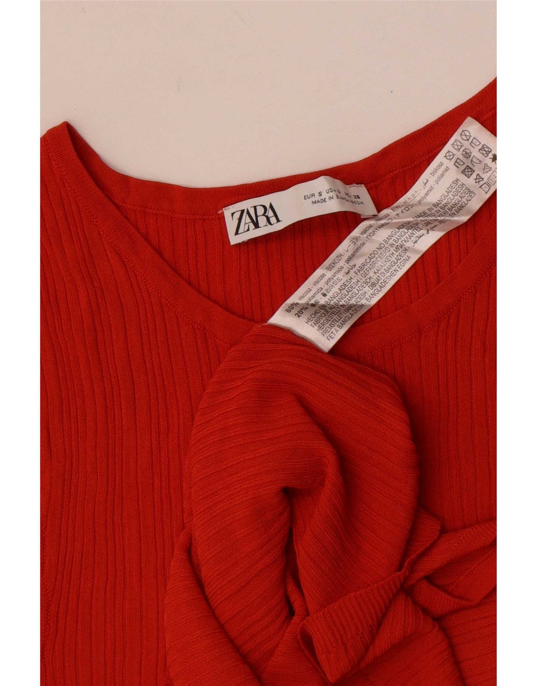Zara Damevest Top UK 8 Small Orange Viscose
