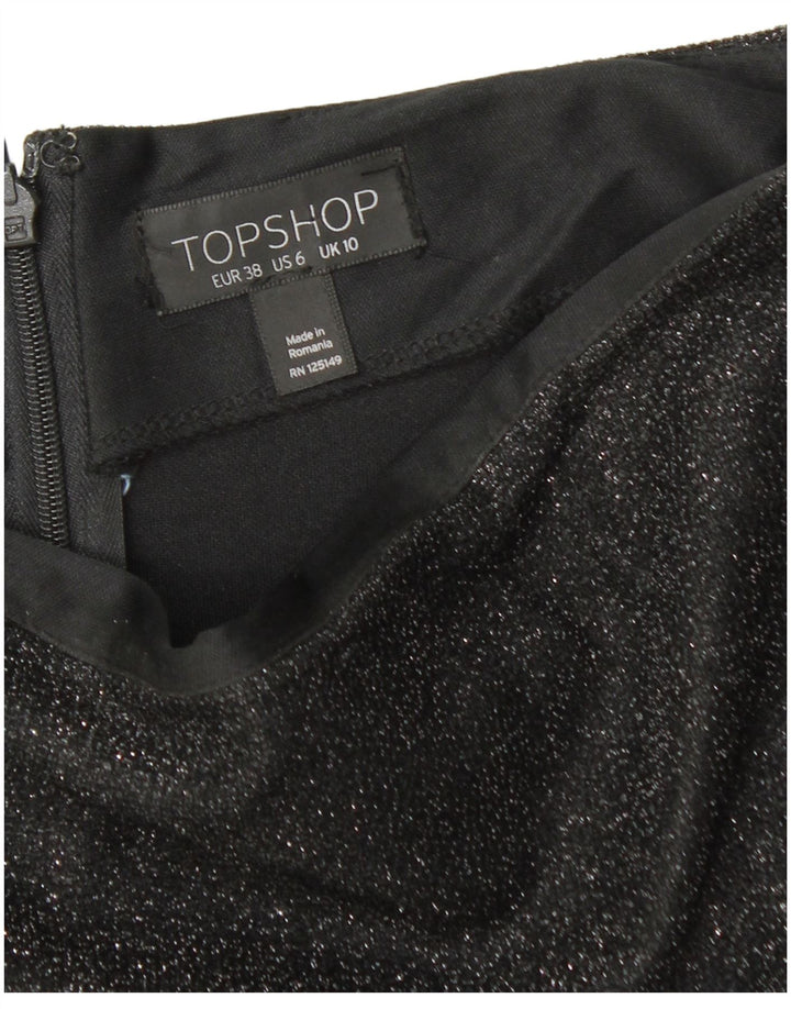 TOPSHOP Dame Mini-nederdel UK 10 Small W28 Black Polyester