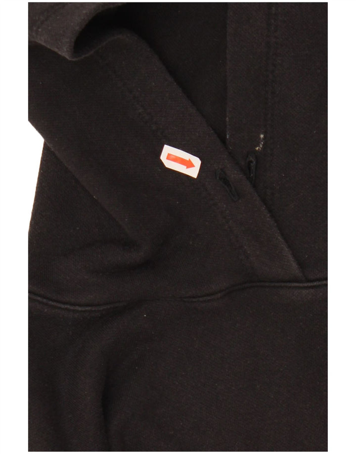 CHAMPION Womens Crop Oversized hættetrøje Jumper UK 6 XS Sort bomuld