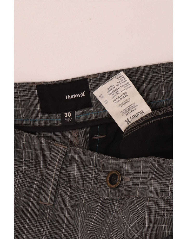 Hurley Herre Cargo Shorts Medium W30 Grå ternet polyester