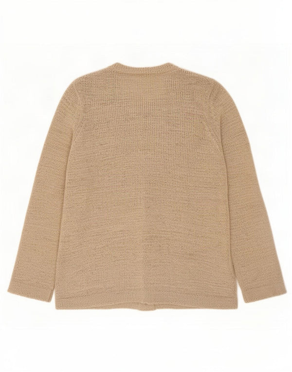 Marks & Spencer Dame Cardigan Sweater UK 16 Stor Beige Akryl