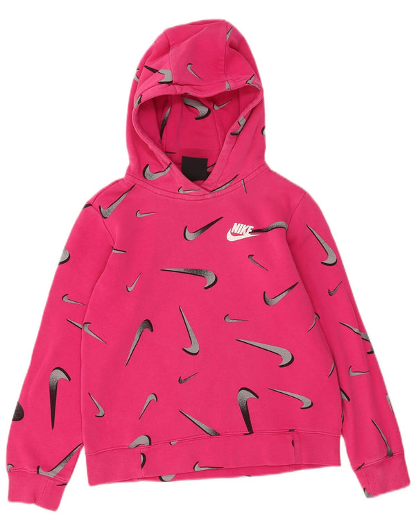 Nike Piger Grafisk Standard Fit Hættetrøje Jumper 10-11 år Medium Pink