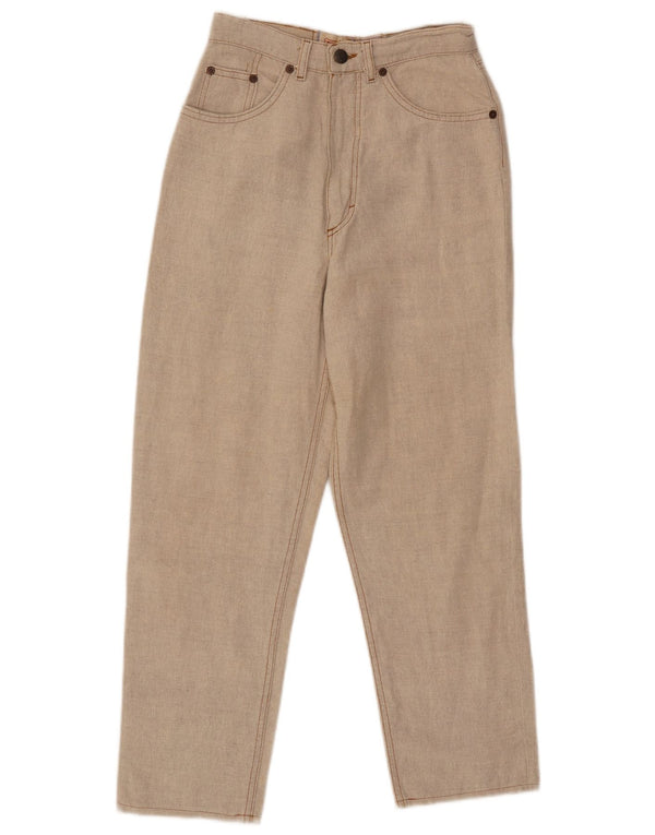 Rica Lewis Womens High Waist Loose Fit Cropped Trousers W25 L24 Beige