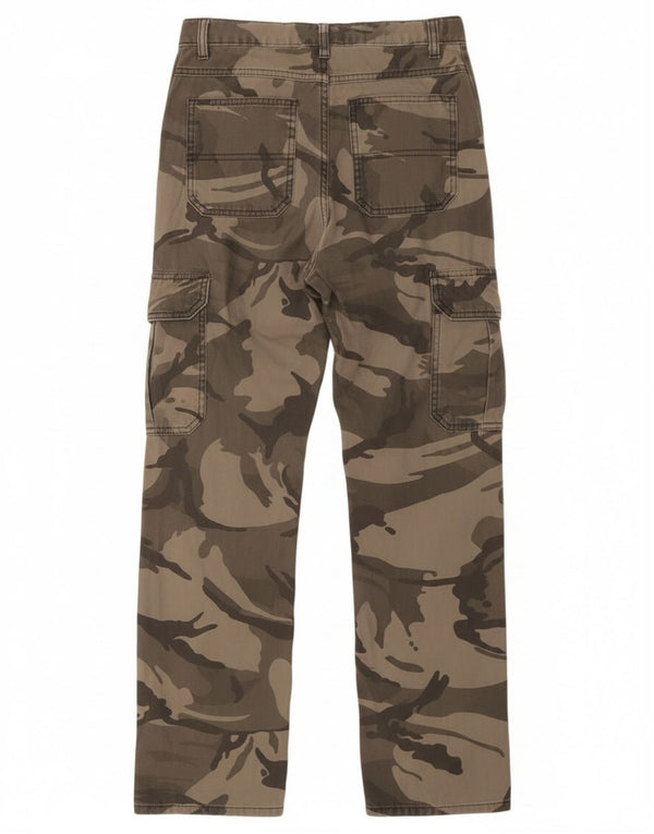 Wrangler Boys Straight Cargo Bukser 13-14 år W28 L27 Khaki Camouflage