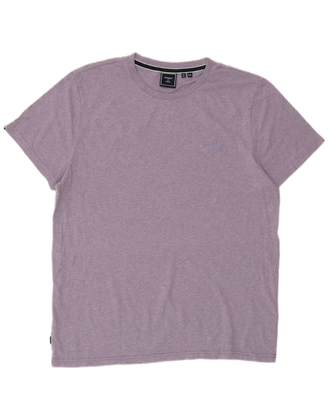 SUPERDRY Herre T-Shirt Top 2XL Lilla Bomuld