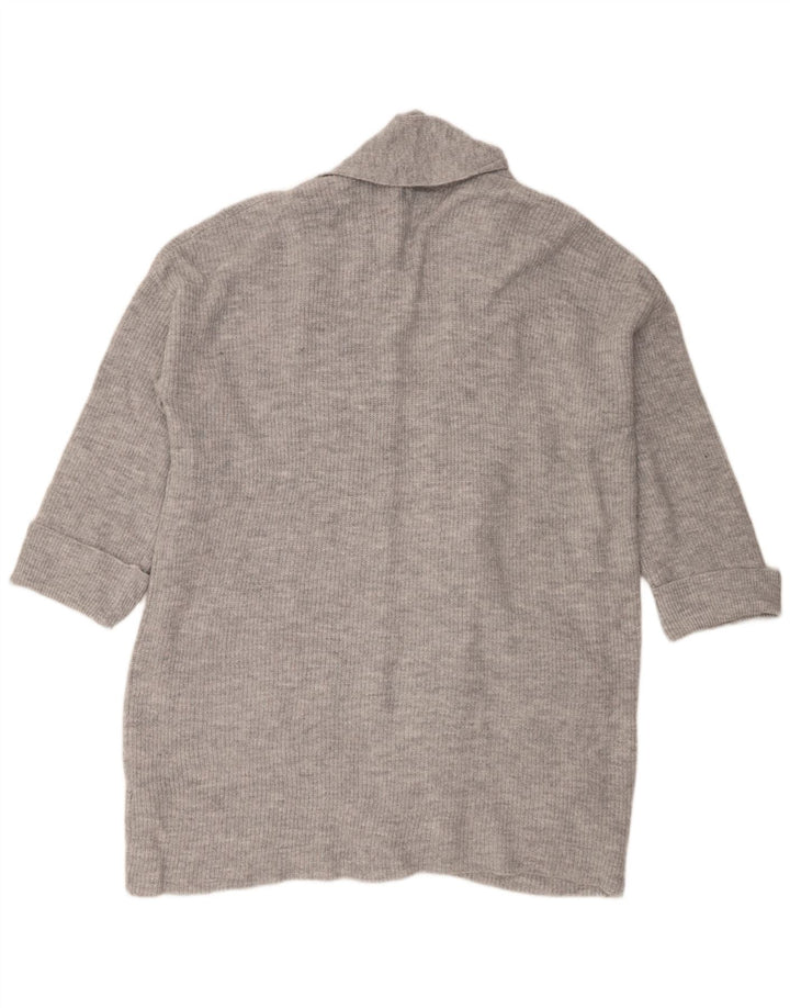 Jack Wills Dame Oversized Longline Cardigan Sweater UK 12 Medium Grey