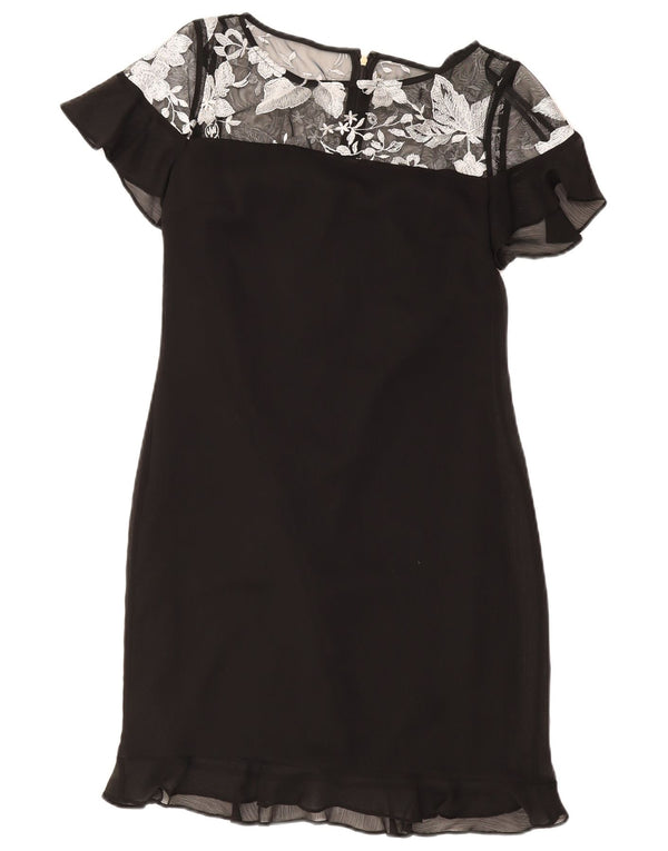 Karl Lagerfeld Kvinders Skede Kjole US 4 Small Black Floral Polyester