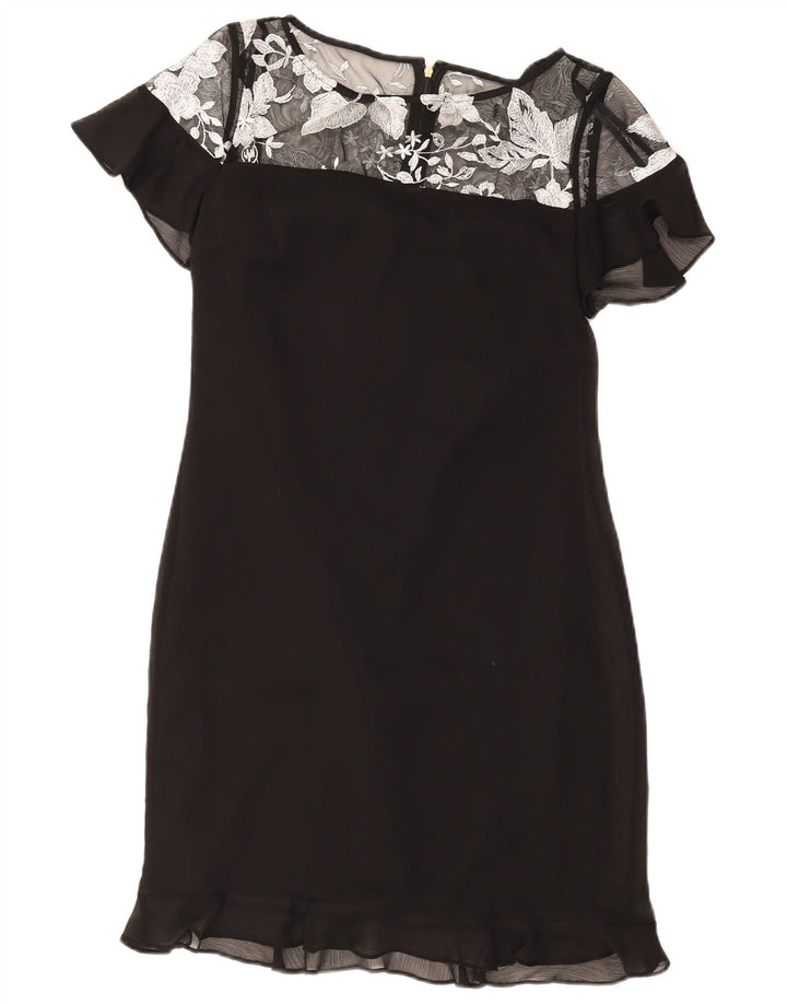 Karl Lagerfeld Kvinders Skede Kjole US 4 Small Black Floral Polyester