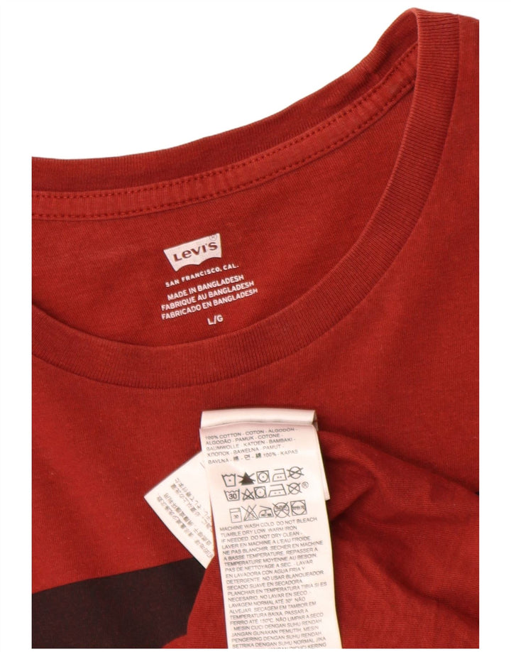 Levi's Herre grafisk T-shirt Top Stor rød bomuld