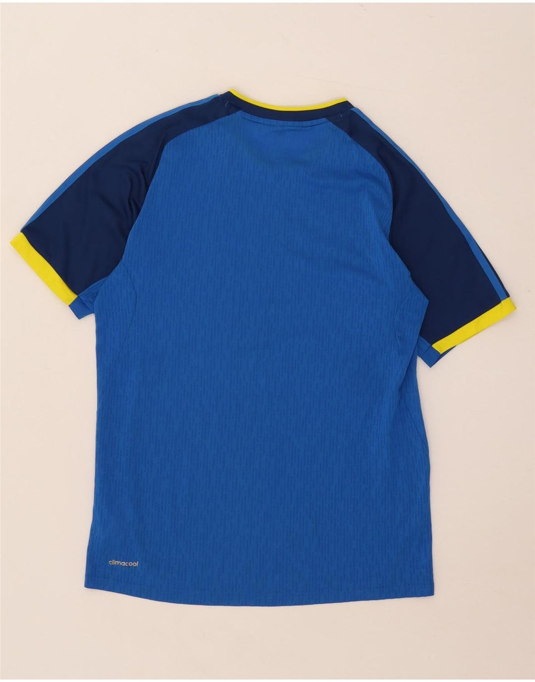 Adidas Herre Climacool T-Shirt Top Lille Blå Colourblock Polyester