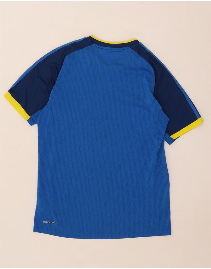 Adidas Herre Climacool T-Shirt Top Lille Blå Colourblock Polyester