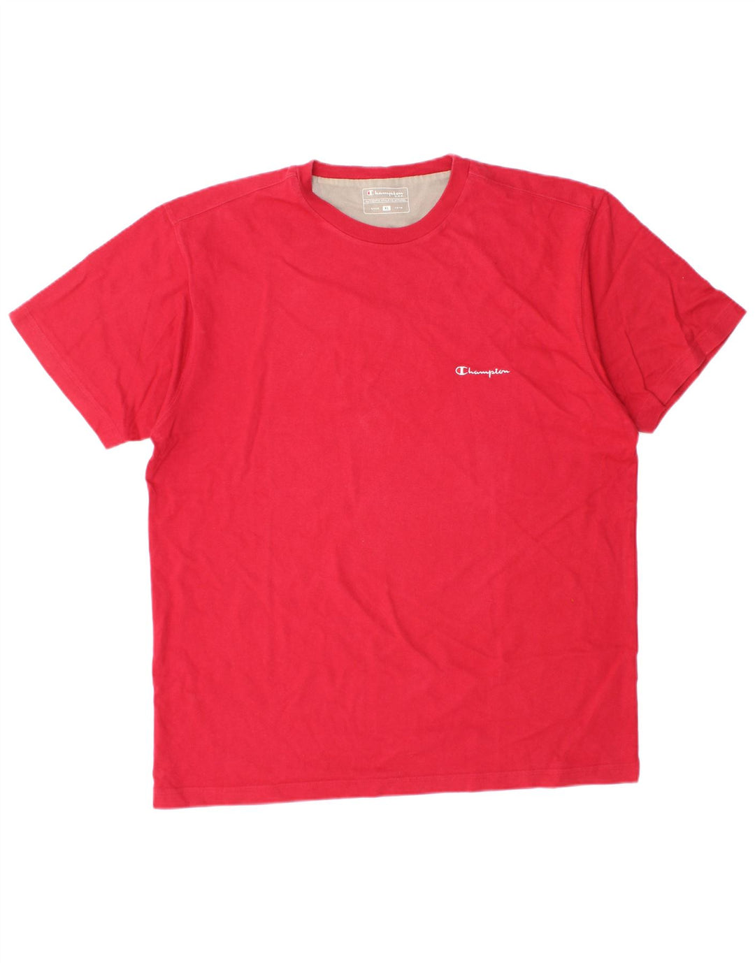 Champion Herre T-Shirt Top XL Rød Bomuld