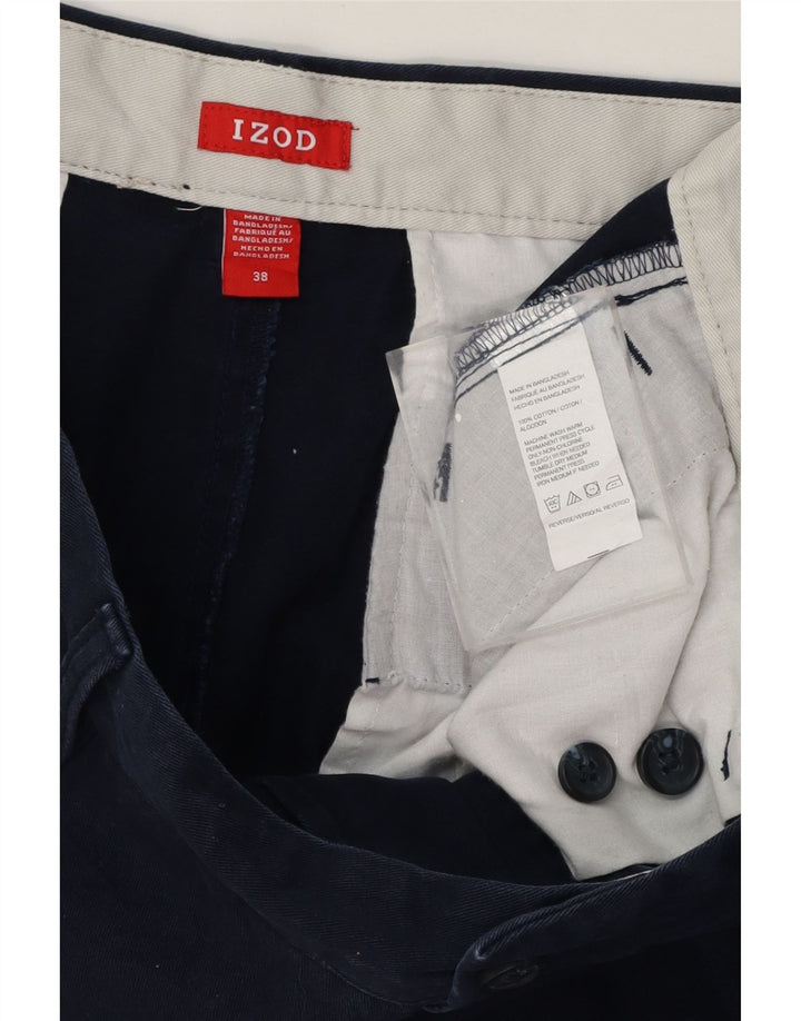 IZOD Mens Chino Shorts W38 XL Navy Blue Cotton Vintage Izod and Second-Hand Izod from Messina Hembry 