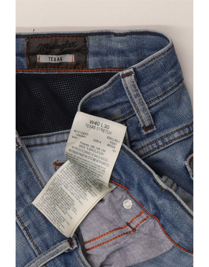 Wrangler Herre Texas Stretch Straight Jeans W40 L30 Blå Bomuld
