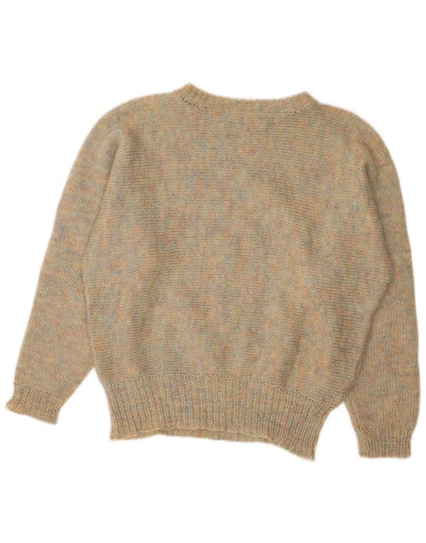 VINTAGE Dame Boat Neck Jumper Sweater UK 14 Large Multicolored Flecked