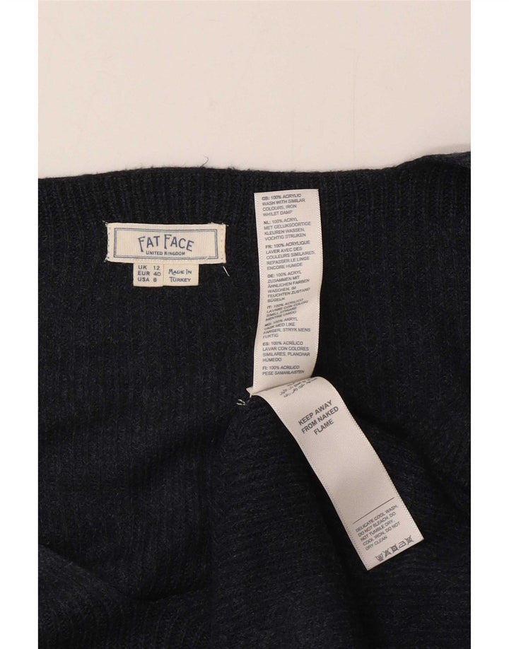 Fat Face Dame Oversized V-hals sweater UK 12 Medium Navy Blue