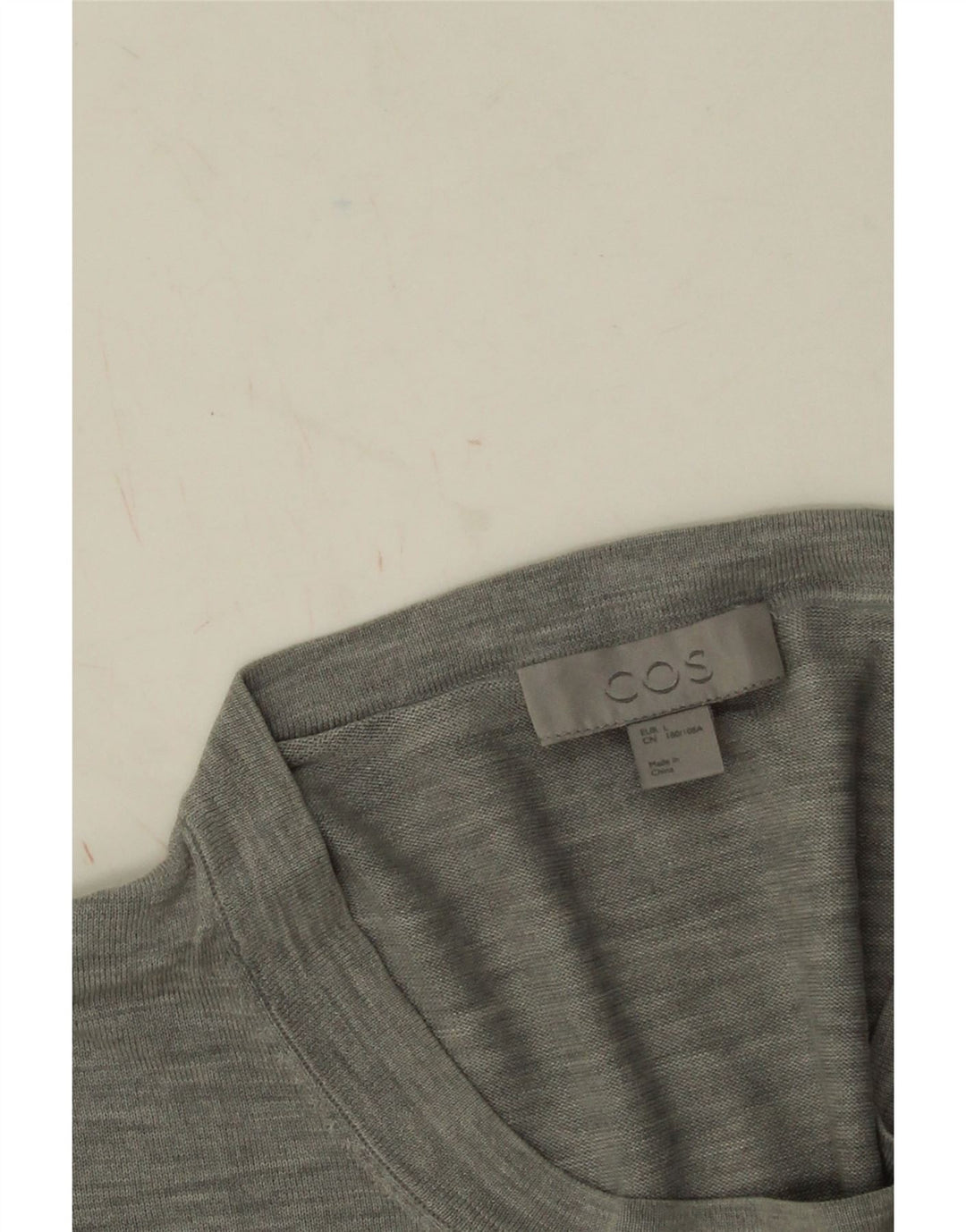 Cos Herre T-Shirt Top Stor Grå Flecked Bomuld