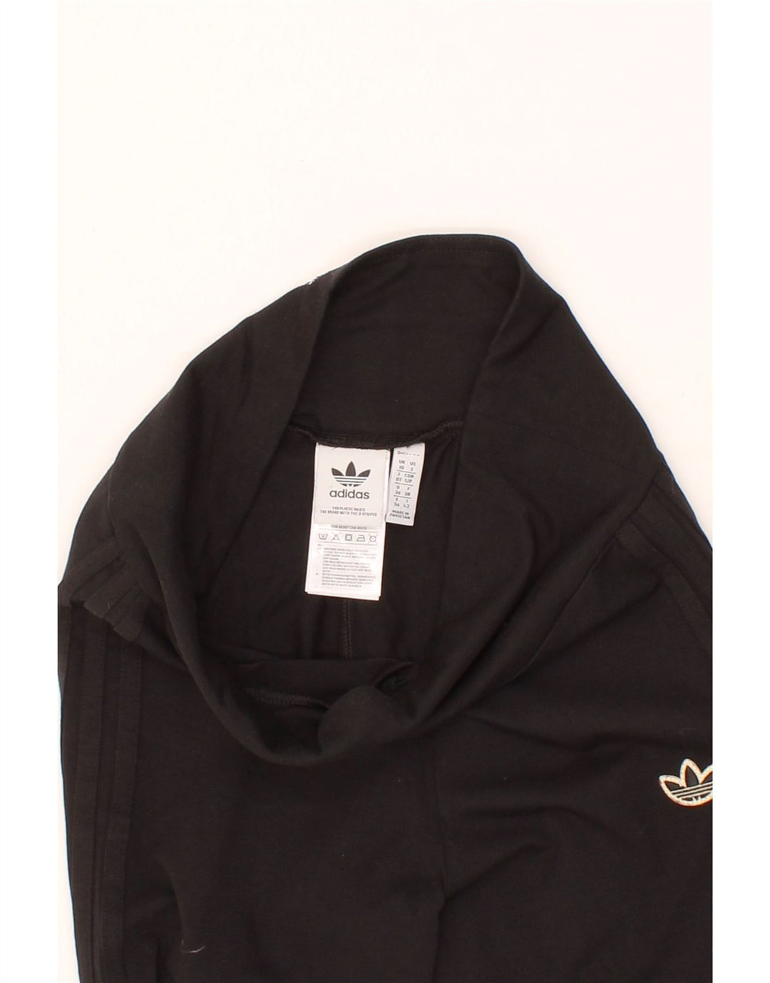 ADIDAS Womens Leggings UK 10 Small Black Polyester Vintage Adidas and Second-Hand Adidas from Messina Hembry 