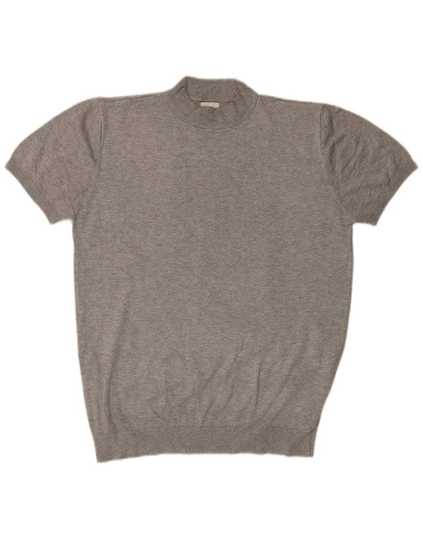 ZARA Dame Kortærmet Turtle Neck Jumper Sweater UK 16 Large Grå