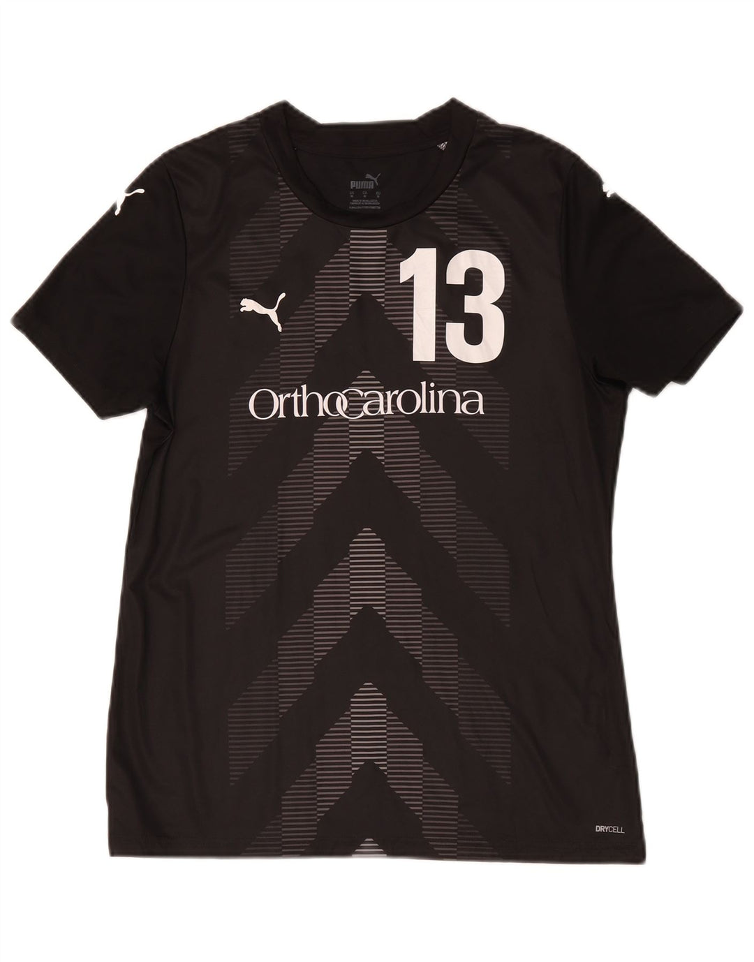 Puma Herre Carolina Grafisk T-Shirt Top Medium Sort Geometrisk