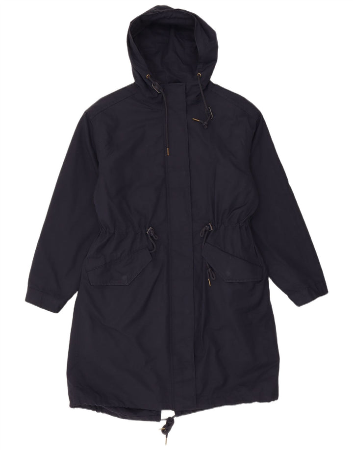 Marks & Spencer Dame hætteparkajakke UK 12 Medium Navy Blue Polyester