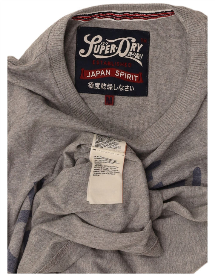 SUPERDRY Herre grafisk T-shirt top mellemgrå polyester