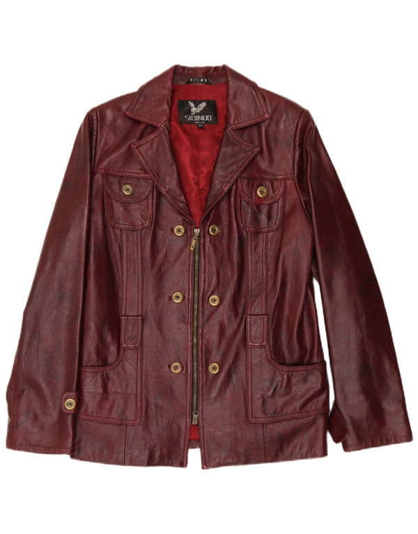 Vintage dame læderjakke UK 26 5XL Burgundy