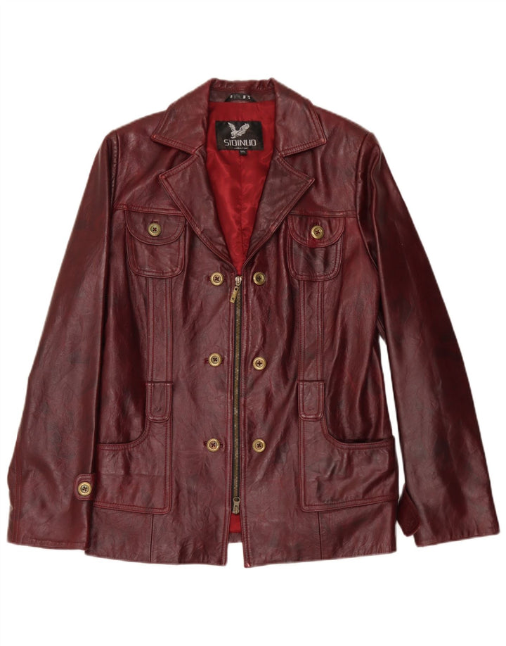 Vintage dame læderjakke UK 26 5XL Burgundy