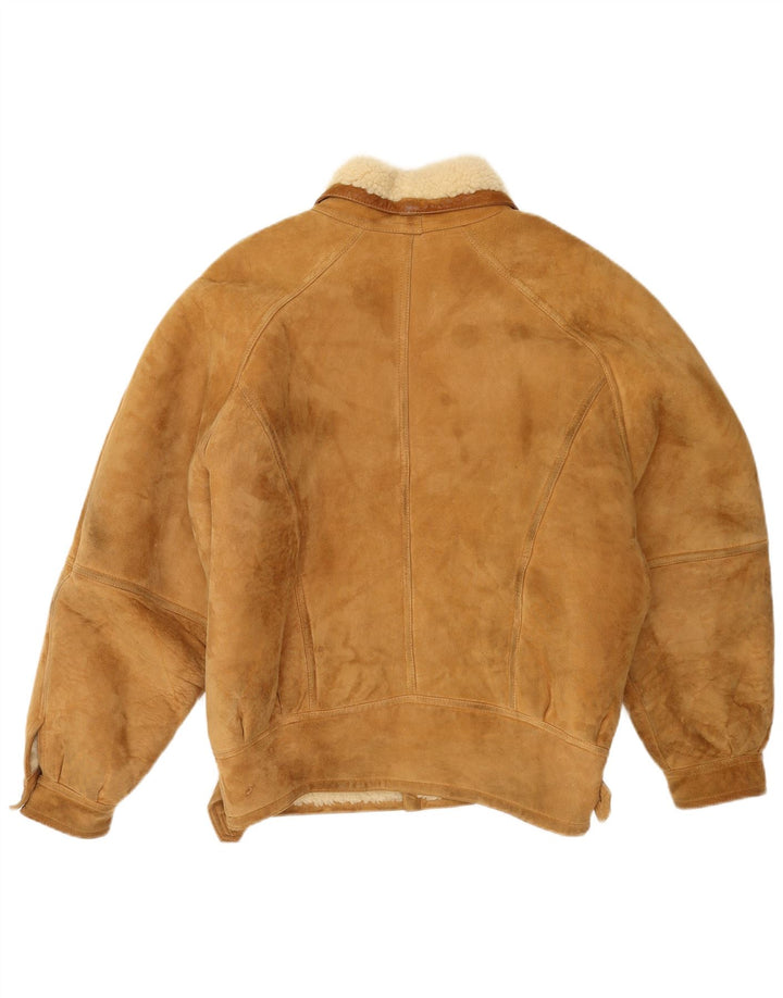 Vintage Herre Shearling Jacket UK 42 XL Beige