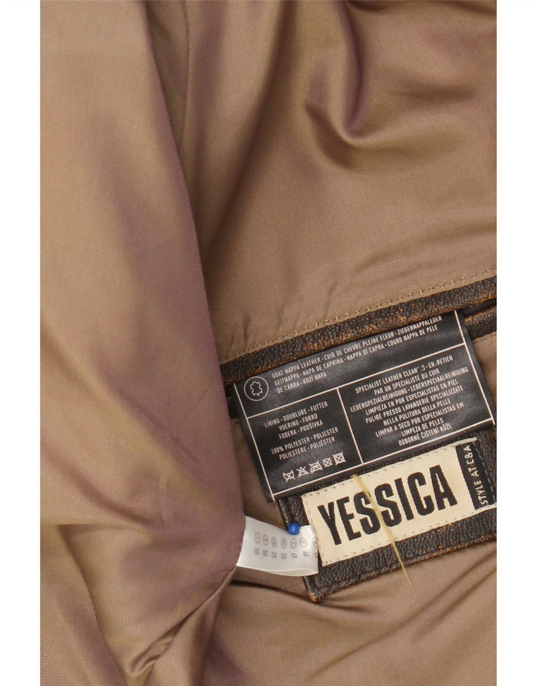 Yessica Dame Slim Læderjakke UK 20 2XL Brun Læder