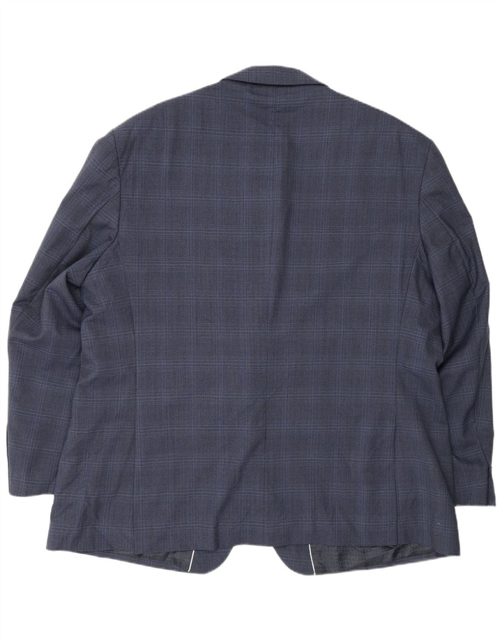 Pierre Cardin Herre 2 Button Blazer Jacket UK 50 5XL Navy Blue Check