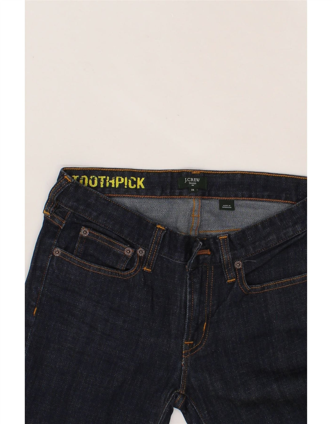 J. CREW Womens Toothpick Slim Jeans W26 L28 Navy Blue Cotton Vintage J. Crew and Second-Hand J. Crew from Messina Hembry 