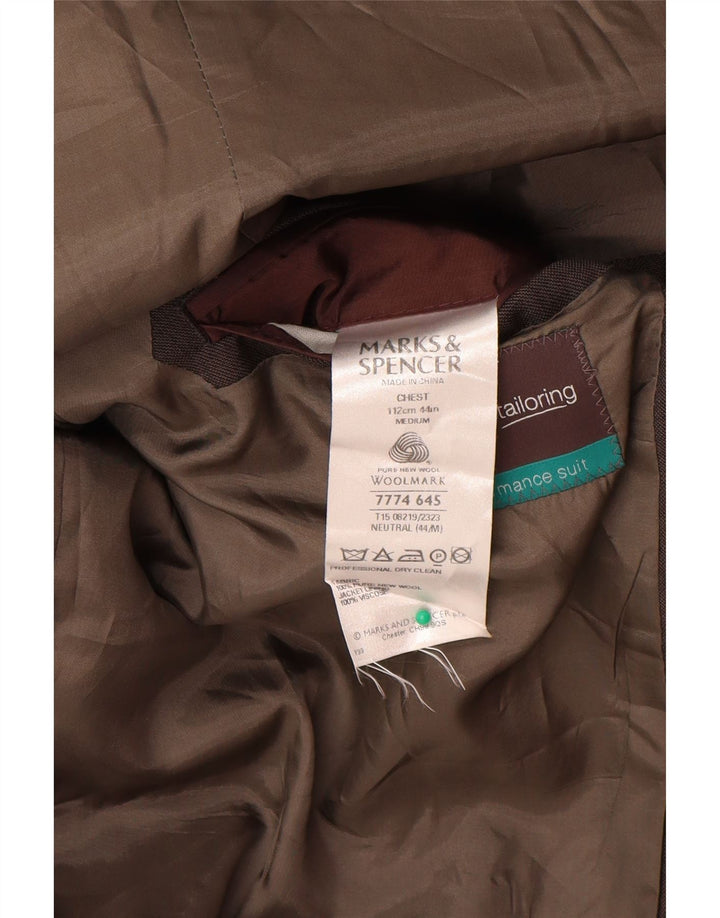 Marks & Spencer Herre 2-knaps blazerjakke UK 44 2XL Grå Virgin Wool