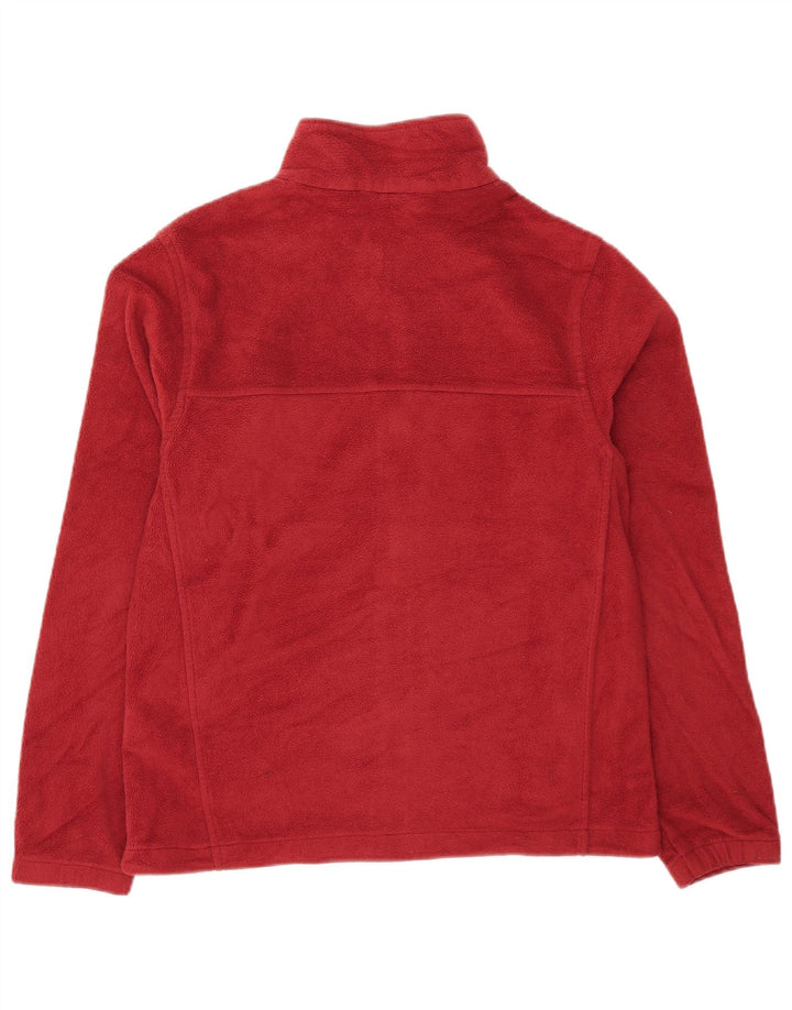 COLUMBIA Mens Fleece Jacket Medium Maroon Polyester