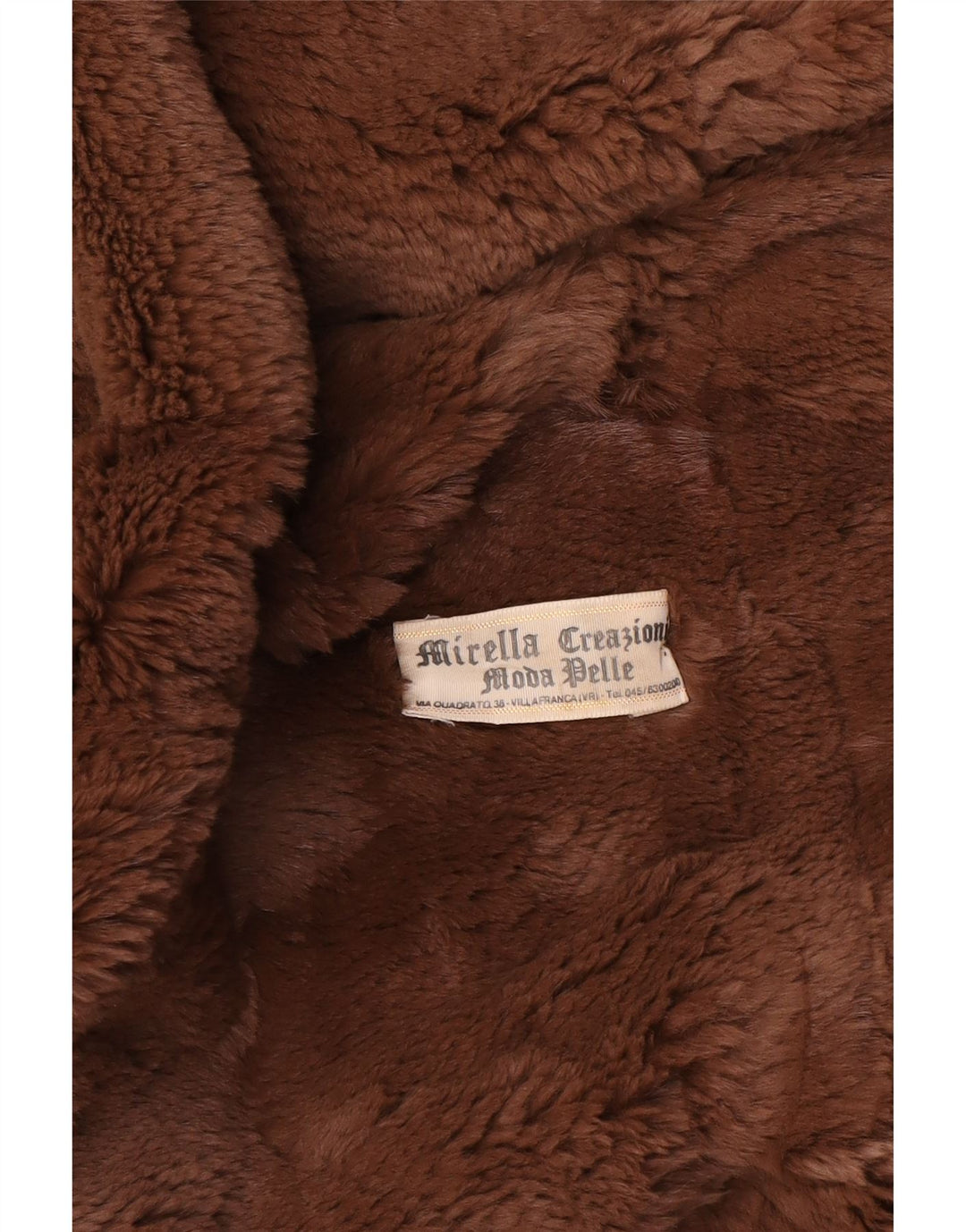 Mirella Herre Sherpa Læder Frakke UK 44 2XL Brun Læder