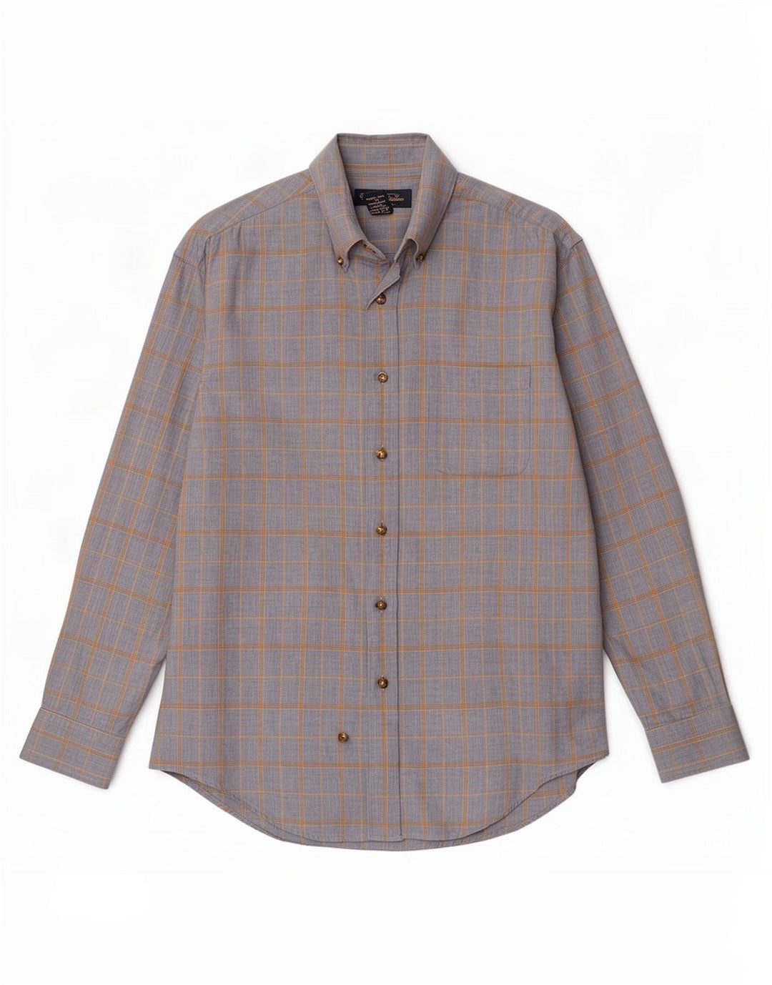 Brooks Brothers Flannelskjorte til mænd Medium Blue Plaid Bomuld