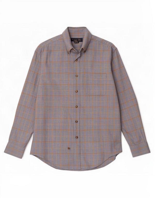 Brooks Brothers Mens Flannel Shirt Medium Blue Plaid Cotton