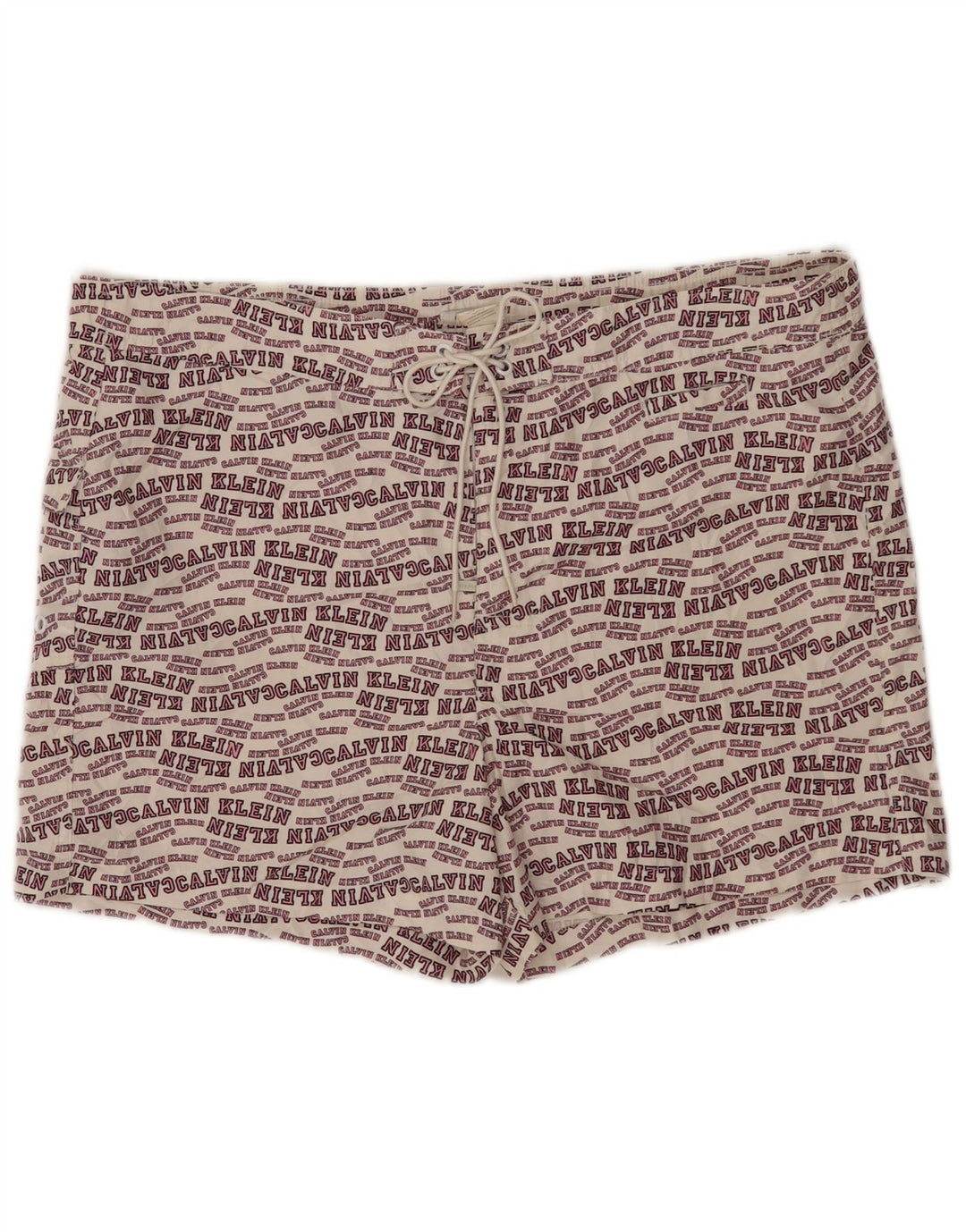 Calvin Klein grafiske badeshorts til mænd, store råhvide polyester