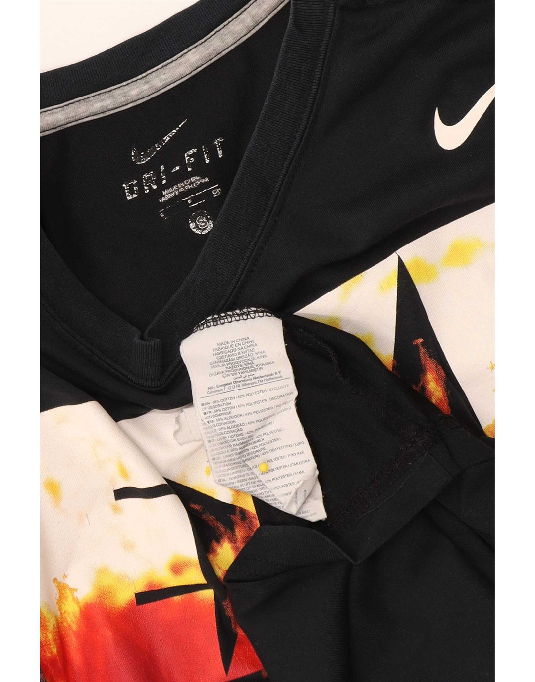 Nike Herre Dri Fit grafisk T-shirt top lille sort bomuld
