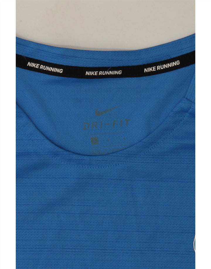 Nike Herre Dri Fit Grafisk T-Shirt Top Stor Blå Nålestribe