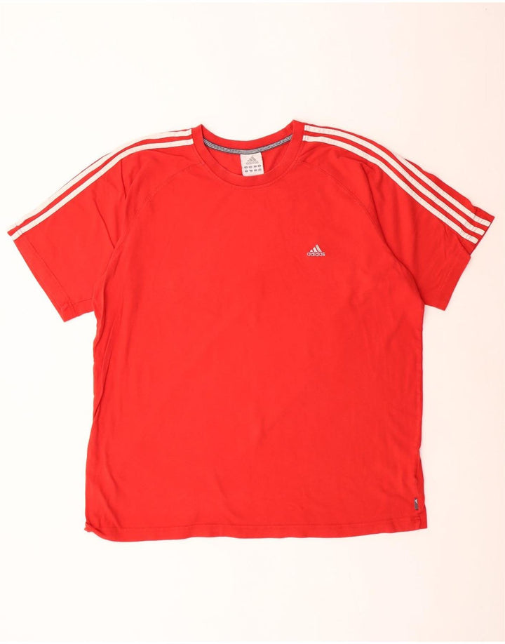 Adidas Herre T-Shirt Top 2XL Rød Bomuld